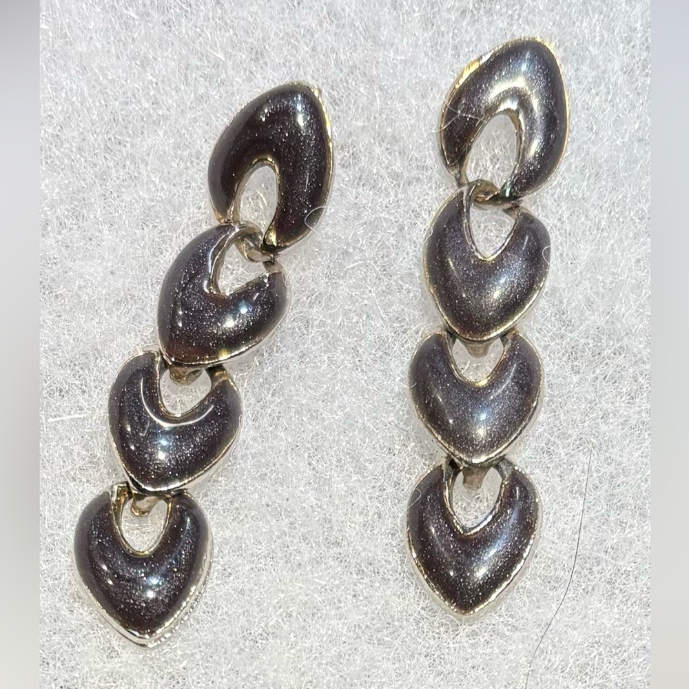 Elegant Silver Heart Drop Earrings